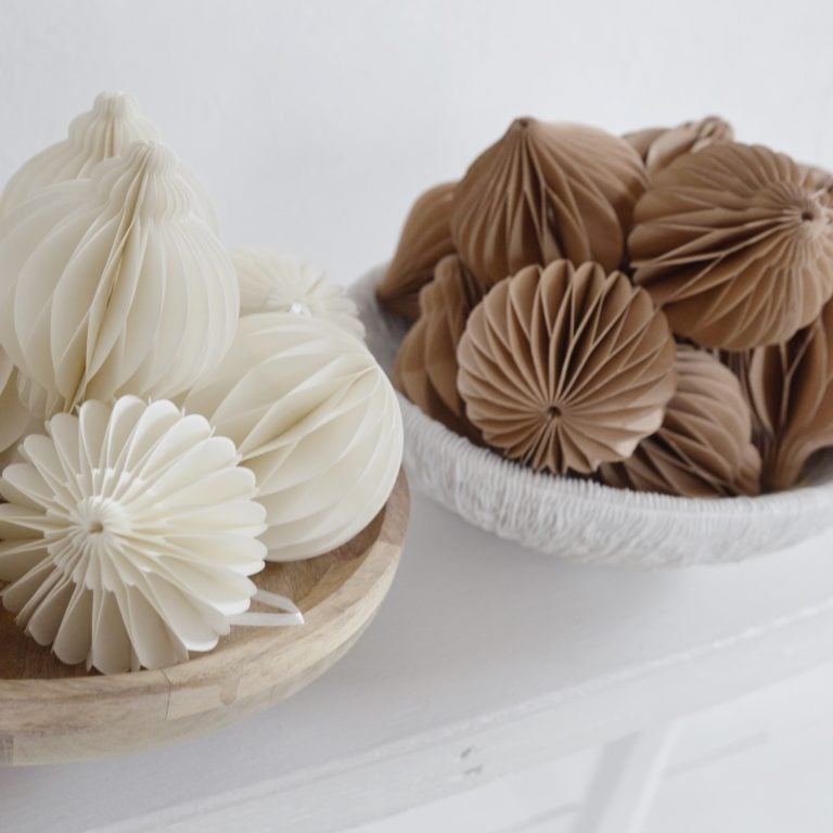 kersthangers paper jewel and drop (caramel, white)