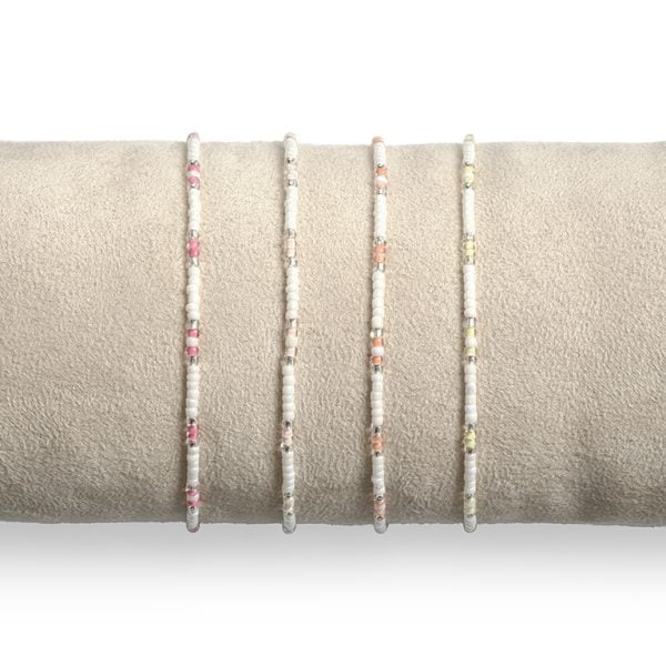 Armband Single Row White Silver Armband Single Row White Silver
