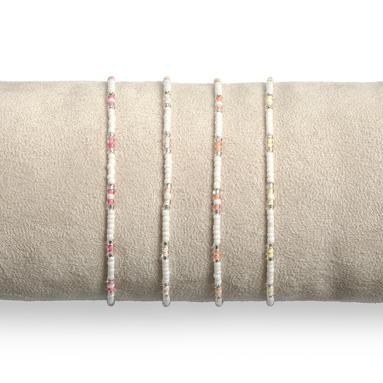 Armband Single Row White Silver
