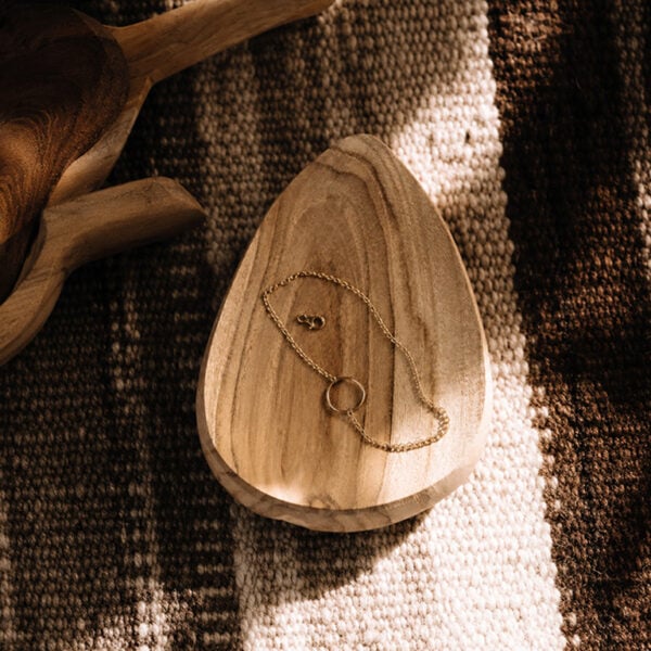 schaaltje teak plat druppel
