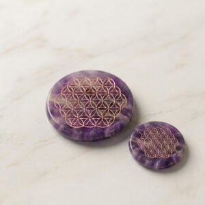 amethist schijf 3 en 5 cm cluster