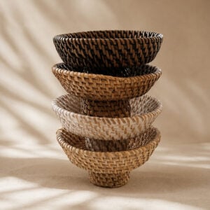 schaaltje rotan voet 12 cm Schaaltje rotan