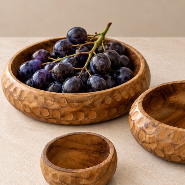 Kom teak hout
