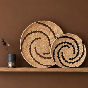 wandhanger swirl zwart en bruin cluster